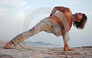 Yoga outdoors.