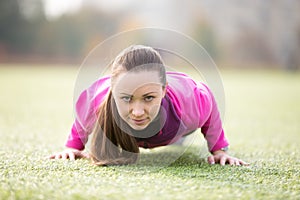 Yoga outdoors: four-limbed staff pose