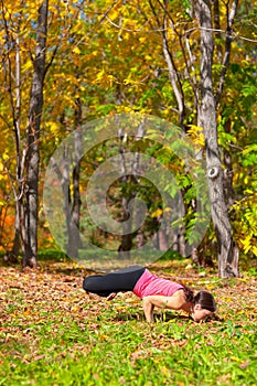 Yoga Padma mayurasana pose