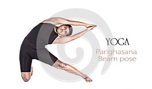 Yoga parighasana beam pose