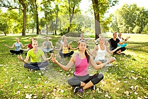 Yoga in park photo