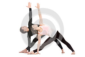 Yoga with partner, Extended Triangle Pose