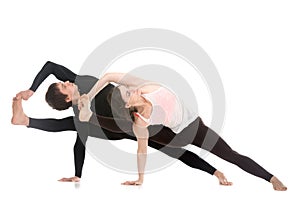 Yoga with partner, Vishvamitrasana