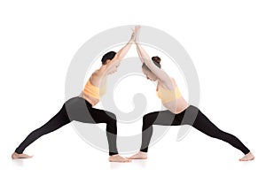 Yoga partnering, Virabhadrasana 1 pose