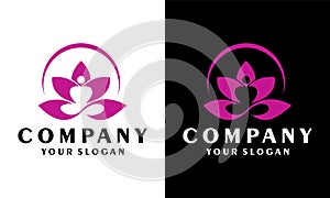 Yoga pilates creative business logo design flower icon, lotus and beauty flower