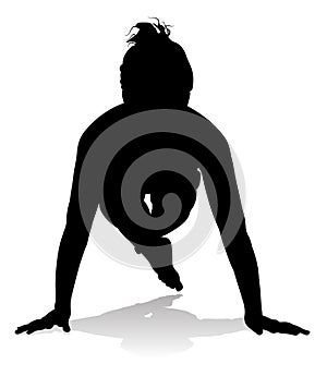 Yoga Pilates Pose Woman Silhouette