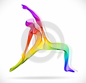 Yoga pose, Abstract color illustration