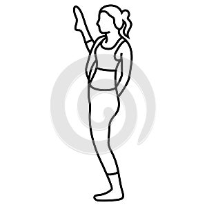 Yoga pose asana, pose, posture Vector Flat Outlines