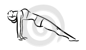 Yoga pose illustration on white backgroundRelax and meditate. Healthy lifestyle. Balance training.