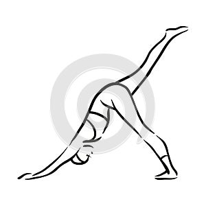 Yoga pose illustration on white backgroundRelax and meditate. Healthy lifestyle. Balance training.