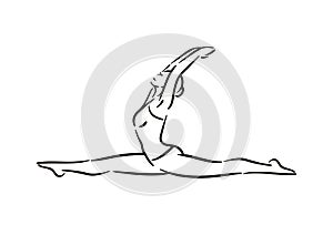 Yoga pose illustration on white backgroundRelax and meditate. Healthy lifestyle. Balance training.