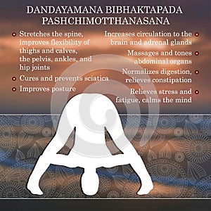 Yoga pose infographics, benefits of practice