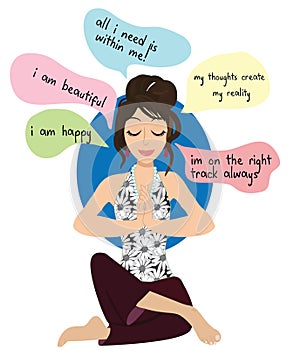 Yoga Pose Meditation illustration yoga girl