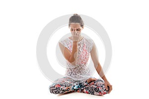 Yoga Pose nadi shodhana pranayama photo