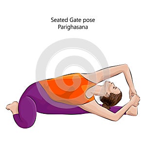 Yoga pose. Parighasana.