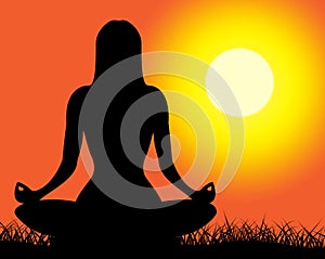 Yoga Pose Represents Peaceful Posture And Spiritual