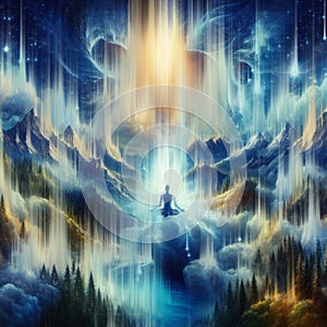 Spiritual energy healing power, connection, conscience awakening, meditation, expansion
