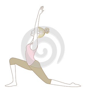 Yoga pose, woman in Low Lunge