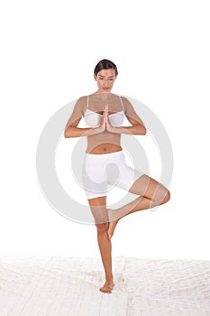 Yoga pose - Woman in sport clothes exercising