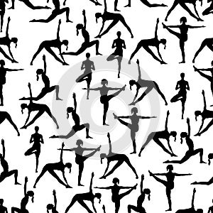 Yoga poses as seamless background. EPS,JPG. photo