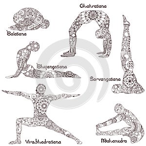 Yoga poses. 6 asanas.