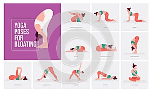 Yoga poses For Bloating. Young woman practicing Yoga pose. photo