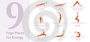 Yoga poses for Energy. Elderly woman practicing yoga asana. Healthy lifestyle. Full body yoga, fitness, aerobic and