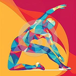 Yoga Poses - A flat style illustration of a person in a yoga pose