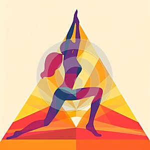 Yoga Poses - A flat style illustration of a person in a yoga pose