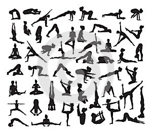 Yoga Poses Silhouettes photo