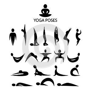 Yoga poses symbols