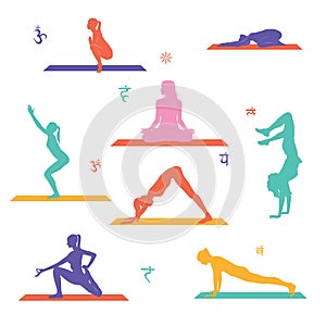 Yoga Poses vector illustrations