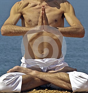 Yoga Posture on the rocks