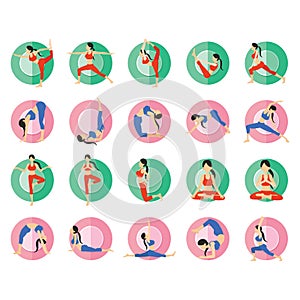 yoga postures collection. Vector illustration decorative design