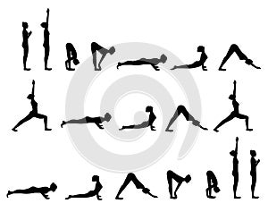 Yoga postures Sun Salutation