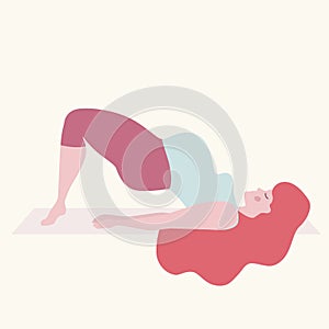 Yoga. Pregnant woman practicing yoga meditation. Health, relax lifestyle concept and baby care