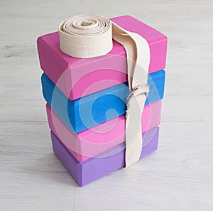 Yoga props blocks with strap