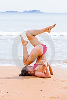 Yoga in the sand
