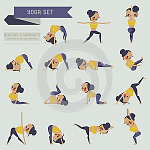Yoga set and info graphic