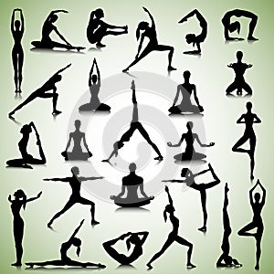 Yoga set of people