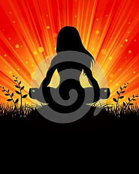 Yoga silhouette Background