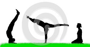 Yoga silhouette figures