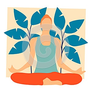 Yoga spiritual exercise meditation illustration
