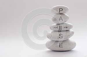 Yoga stones pause concept