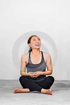 Yoga students showing different yoga poses