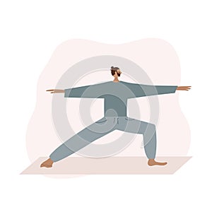 Yoga studio asana pose people vector illustration