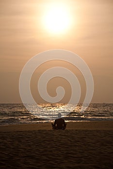 Yoga on sunset