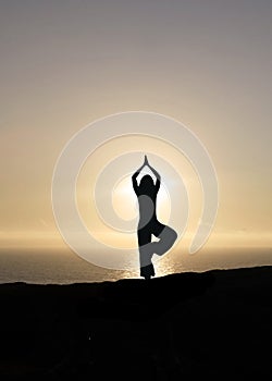 Yoga at sunset