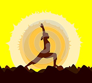 Yoga Sunset Health Pose