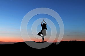 Yoga Sunset Silhouette